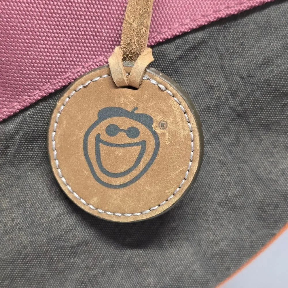 Life is good smile sling messenger Pink Brown Bag Hipster Travel Casual